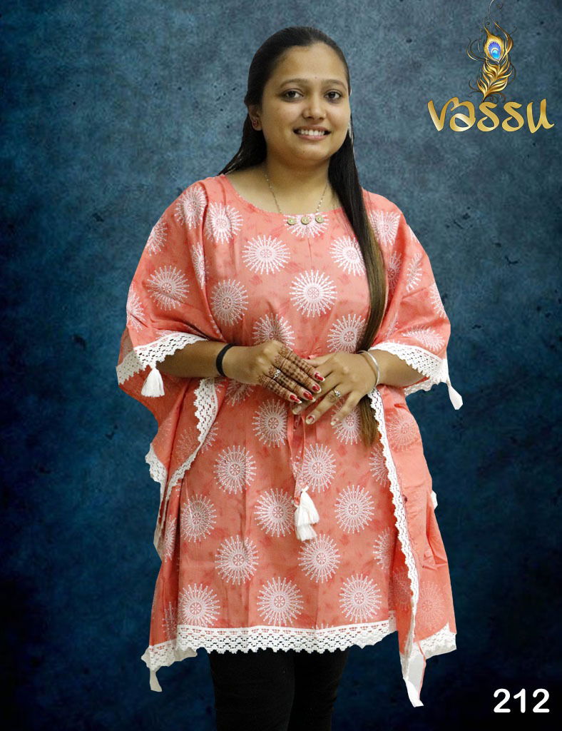 Vassu Kaftan 2 Stylish Casual Wear Cotton Printed Ladies Top Collection